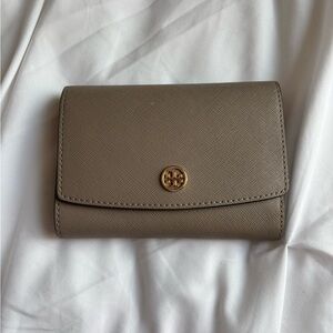 Tory Burch Taupe Leather Wallet